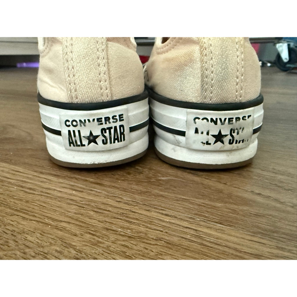 Girls Converse All Star Eva Lift Low Top Sneakers Peach Sparkle SZ 13 - Picture 3 of 5